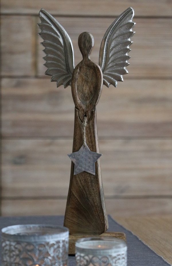 Engel ANGELUS Weihnachts Deko-Figur Holz & Metall